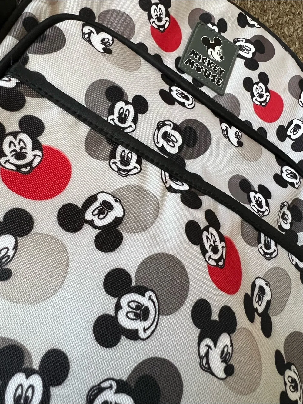 Disney Mickey Mouse Kids Backpack - Black, Gray & Red